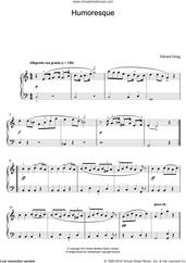 Cover icon of Humoresque sheet music for voice, piano or guitar by Edvard Grieg, classical score, intermediate skill level