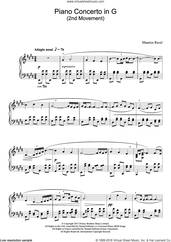 Cover icon of Piano Concerto In G, 2nd Movement 'Adagio Assai' (Excerpt) sheet music for piano solo by Maurice Ravel, classical score, intermediate skill level