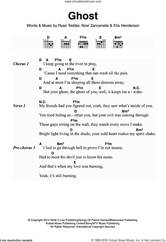 Cover icon of Ghost sheet music for guitar (chords) by Ella Henderson, Noel Zancanella and Ryan Tedder, intermediate skill level