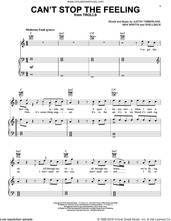 Cover icon of Can't Stop The Feeling sheet music for voice, piano or guitar plus backing track by Justin Timberlake, Johan Schuster, Max Martin and Shellback, intermediate skill level