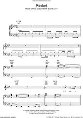 Cover icon of Restart sheet music for voice, piano or guitar by Sam Smith and Zane Lowe, intermediate skill level