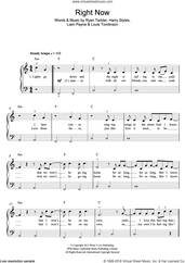 Cover icon of Right Now sheet music for piano solo by One Direction, Harry Styles, Liam Payne, Louis Tomlinson and Ryan Tedder, easy skill level