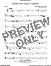 Cover icon of You're Going To Lose That Girl sheet music for trumpet solo by The Beatles, John Lennon and Paul McCartney, intermediate skill level