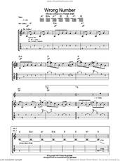 Cover icon of Wrong Number sheet music for guitar (tablature) by The Cure and Robert Smith, intermediate skill level