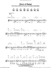 Cover icon of She's A Rebel sheet music for guitar (tablature) by Green Day, Billie Joe Armstrong, Frank Wright and Mike Pritchard, intermediate skill level