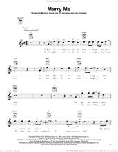 Cover icon of Marry Me sheet music for ukulele by Train, David Katz, Pat Monahan and Sam Hollander, wedding score, intermediate skill level