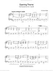 Cover icon of Opening Theme from Symphony No.1, Op.55 sheet music for voice, piano or guitar by Edward Elgar, classical score, intermediate skill level