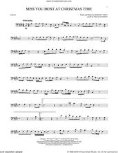Cover icon of Miss You Most At Christmas Time sheet music for cello solo by Mariah Carey and Walter Afanasieff, intermediate skill level