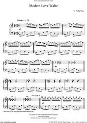 Cover icon of Modern Love Waltz sheet music for piano solo by Philip Glass, classical score, intermediate skill level
