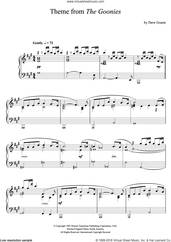Cover icon of The Goonies (Theme) sheet music for piano solo by Dave Grusin, intermediate skill level