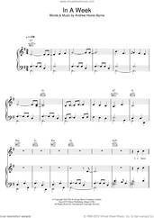 Cover icon of In A Week sheet music for voice, piano or guitar by Hozier and Andrew Hozier-Byrne, intermediate skill level