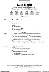 Cover icon of Last Night (Do It All Again) sheet music for guitar (chords) by The Vamps, Ayak Thiik, Benjamin Kohn, Peter Kelleher, Thomas Barnes and Wayne Hector, intermediate skill level