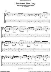 Cover icon of Sunflower Slow Drag sheet music for guitar (tablature) by Scott Joplin, Jerry Willard and Scott Hayden, intermediate skill level