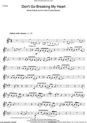 Cover icon of Don't Go Breaking My Heart sheet music for clarinet solo by Elton John, Ann Orson and Carte Blanche, intermediate skill level