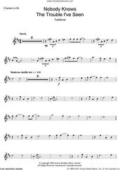 Cover icon of Nobody Knows The Trouble I've Seen sheet music for clarinet solo by Louis Armstrong and Miscellaneous, intermediate skill level