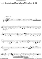 Cover icon of Sometimes I Feel Like A Motherless Child sheet music for clarinet solo, intermediate skill level