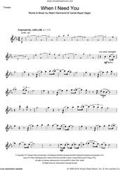 Cover icon of When I Need You sheet music for trumpet solo by Leo Sayer, Celine Dion, Will Mellor, Albert Hammond and Carole Bayer Sager, intermediate skill level