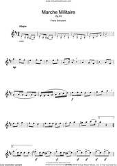 Cover icon of Marche Militaire sheet music for flute solo by Franz Schubert, classical score, intermediate skill level