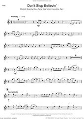 Cover icon of Don't Stop Believin' sheet music for flute solo by Journey, Glee Cast, Jonathan Cain, Neal Schon and Steve Perry, intermediate skill level