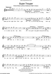 Cover icon of Super Trouper sheet music for flute solo by ABBA, Benny Andersson and Bjorn Ulvaeus, intermediate skill level