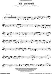 Cover icon of The Voice Within sheet music for clarinet solo by Christina Aguilera and Glen Ballard, intermediate skill level