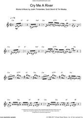 Cover icon of Cry Me A River sheet music for clarinet solo by Justin Timberlake, Scott Storch and Tim Mosley, intermediate skill level