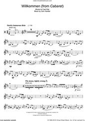 Cover icon of Willkommen (from Cabaret) sheet music for clarinet solo by Kander & Ebb, Fred Ebb and John Kander, intermediate skill level