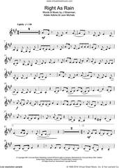Cover icon of Right As Rain sheet music for clarinet solo by Adele, J Silverman and Leon Michels, intermediate skill level