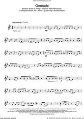 Cover icon of Grenade sheet music for clarinet solo by Bruno Mars, Andrew Wyatt, Ari Levine, Chris Brown, Claude Kelly, Peter Hernandez and Philip Lawrence, intermediate skill level