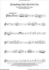 Cover icon of (Everything I Do) I Do It For You sheet music for clarinet solo by Bryan Adams, Michael Kamen and Robert John Lange, intermediate skill level