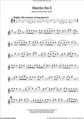 Cover icon of Mambo No. 5 sheet music for clarinet solo by Perez Prado, intermediate skill level