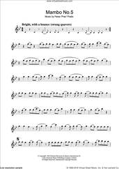 Cover icon of Mambo No. 5 sheet music for flute solo by Perez Prado, intermediate skill level