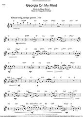 Cover icon of Georgia On My Mind sheet music for flute solo by Ray Charles, Hoagy Carmichael and Stuart Gorrell, intermediate skill level