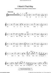 Cover icon of I Want It That Way sheet music for clarinet solo by Backstreet Boys, Andreas Carlsson and Max Martin, intermediate skill level