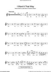 Cover icon of I Want It That Way sheet music for flute solo by Backstreet Boys, Andreas Carlsson and Max Martin, intermediate skill level