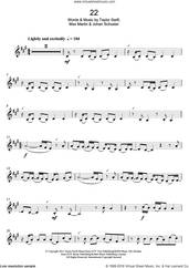 Cover icon of 22 sheet music for clarinet solo by Taylor Swift, Max Martin and Shellback, intermediate skill level