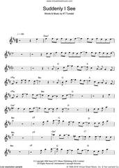 Cover icon of Suddenly I See sheet music for flute solo by KT Tunstall, intermediate skill level