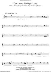Cover icon of Can't Help Falling In Love sheet music for flute solo by Elvis Presley, George David Weiss, Hugo Peretti and Luigi Creatore, wedding score, intermediate skill level