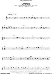 Cover icon of Umbrella sheet music for flute solo by Rihanna, Jay-Z, Rihanna featuring Jay-Z, Christopher Stewart, Shawn Carter, Terius Nash and Thaddis Harrell, intermediate skill level