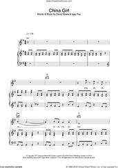 Cover icon of China Girl sheet music for violin solo by David Bowie and Iggy Pop, intermediate skill level