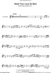 Cover icon of Need Your Love So Bad sheet music for clarinet solo by Fleetwood Mac and Mertis John Jr., intermediate skill level