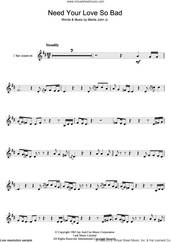 Cover icon of Need Your Love So Bad sheet music for trumpet solo by Fleetwood Mac and Mertis John Jr., intermediate skill level