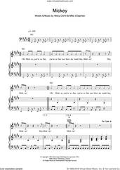 Cover icon of Mickey sheet music for violin solo by Toni Basil, Mike Chapman and Nicky Chinn, intermediate skill level