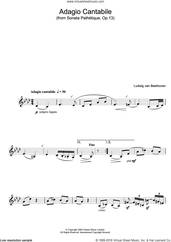 Cover icon of Adagio Cantabile from Sonate Pathetique Op.13 sheet music for clarinet solo by Ludwig van Beethoven, classical score, intermediate skill level