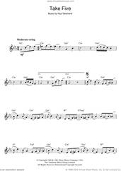 Cover icon of Take Five sheet music for flute solo by Dave Brubeck and Paul Desmond, intermediate skill level