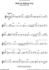 Cover icon of With Or Without You sheet music for flute solo by U2, intermediate skill level
