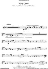 Cover icon of One Of Us sheet music for clarinet solo by ABBA, Benny Andersson and Bjorn Ulvaeus, intermediate skill level