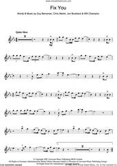 Cover icon of Fix You sheet music for violin solo by Coldplay, Chris Martin, Guy Berryman, Jonny Buckland and Will Champion, intermediate skill level