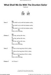 Cover icon of What Shall We Do With The Drunken Sailor sheet music for guitar (chords), intermediate skill level