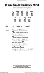 Cover icon of If You Could Read My Mind sheet music for ukulele (chords) by Gordon Lightfoot, intermediate skill level
